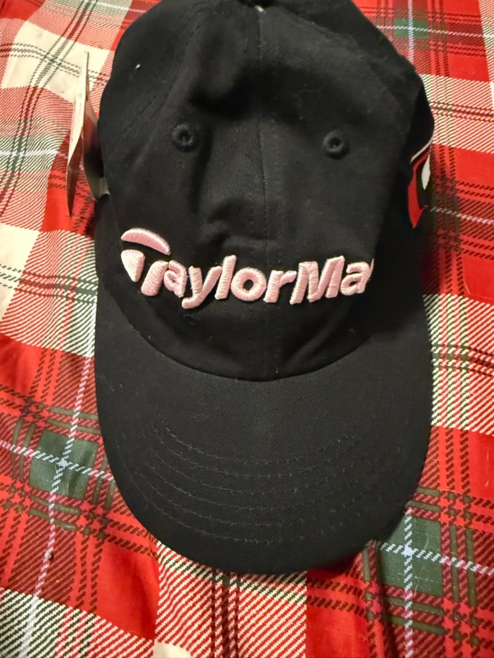 TaylorMade Black Cap with Pink Accent Logo